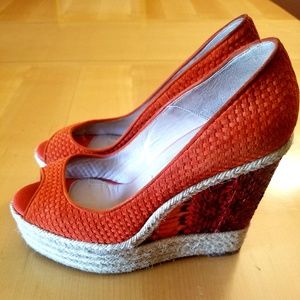 Cailey Suede Snake Skin Espadrille Wedge